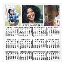 2019 Year Calendar Magnet White Photo Collage Calendar Magnetic Calendar Custom Photo Photo Collage