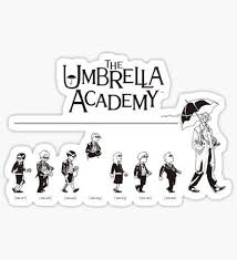 Black And White Umbrella Academy Pegatinas The Umbrella Academy Umbrella Umbrella Art Funny Umbrella