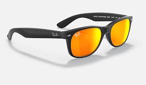 New Wayfarer Flash Sunglasses In Black And Orange Ray Ban