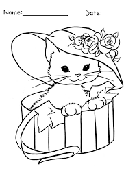 Plus, it's an easy way to celebrate each season or special holidays. Kitten In A Hat Animal Printable Coloring Pages