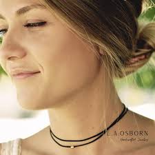 Ultra Thin Black Wrap Choker, Skinny Black Satin Choker Necklace, Simple  Black Choker, Black Gold Bead Choker