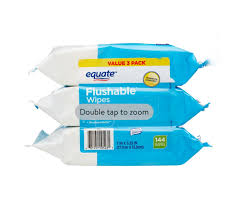 Equate Fragrance Free Flushable Wipes, 3 Resealable Packs (144 Total Wipes)  - Walmart.Com