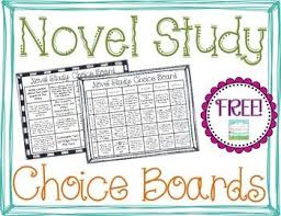 Differentiated Novel Study Choice Boards Literature Circles Literature Circles Reading Classroom Novel Studies