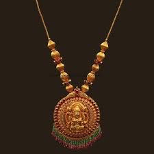 Antique Jewellery Necklace With Lakshmi Pendant South India Jewels Gold Fashion Necklace Gold Jewelry Fashion Antique Jewelry Indian