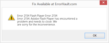 If you are using flash player 11.0.1.152 on windows, linux or mac os, then it is absolutely important for you to upgrade your flash player. How To Fix Error 2154 Flash Player Error 2154 Error 2154 Adobe Flash Player Has Encountered A Problem And Needs To Close We Are Sorry For The Inconvenience