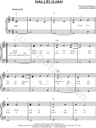 Leonard Cohen Hallelujah Sheet Music Easy Piano In C Major Transposable Download Print Easy Sheet Music Hallelujah Sheet Music Piano Sheet