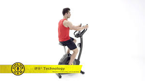 An exercise bicycle or bike, or stationary bicycle, or exercycle is a device with saddle, pedals, and some form of handlebars arranged as on a bicycle, but used as exercise equipment rather than transportation. Gold S Gym Cycle Trainer 300 Ci Upright Exercise Bike Youtube