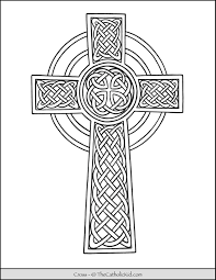 The influences of celtic art are diverse : Celtic Cross Coloring Page Thecatholickid Com