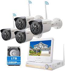 Amazon Com Onwote All In One Wireless Wifi Security Camera System With 10 1 Lcd Monitor And 1tb Hard Drive 1080p Nvr 4 Outdoor 720p Ip Surveillance Cameras For Home 80ft Night Vision Remote Access