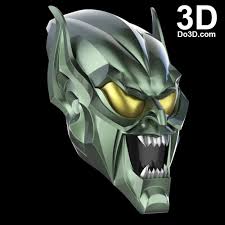 3d Printable Model Green Goblin Helmet Mask Cowl From The Raimi Spider Man File Formats Stl Obj Green Goblin Green Goblin Spiderman Green Goblin Mask