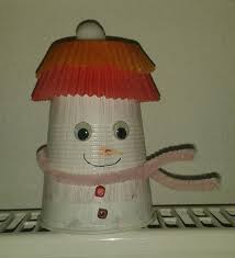 Schneemann Aus Plastikbecher Schneemann Basteln Becher Basteln Mit Plastikbechern Plastikbecher Schneemann