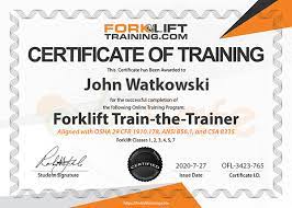 There are two ways to become a certified forklift operator: Forklift Train The Trainer Online Get Your Forklift Trainer Certification