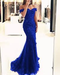 Gorgeous Royal Blue Prom Dress Long Mermaid Party Dresses Lace Sequins Beaded Off Shoulder Sweetheart Formal Evening Gowns Royal Blue Prom Dress Long Prom Dresses Long Blue Prom Dresses Lace