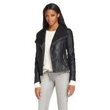 Women S Rib Knit Trim Faux Leather Jacket Mossimo Faux Leather Jacket Women Leather Jacket Clothes