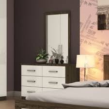 Rio King Bed 180x200 Cms Multicolour Engineered Wood Modern Bedroom Design Dresser With Mirror Dresser As Nightstand