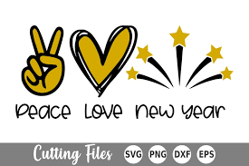 Peace love + happiness club. Happy New Year Svg Peace Love New Year