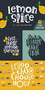 Lemon Slice Font Trio Font Design Logo Lettering Fonts