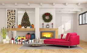 Living Room With Christmas Decorations In 2020 Red Christmas Decor Christmas Wall Decor Christmas Mantel Decorations