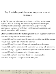 top 8 building maintenance engineer