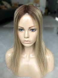 12-18 Rooted Blonde Balayaged Full Mono Hair Topper, 5.5x6 Brazilian Virgin  Hair Topper for Women Thinning Help