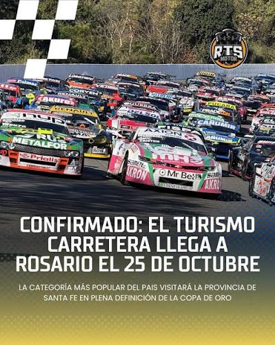 AHORA | EL TC LLEGA A ROSARIO EL 25 DE OCTUBRE El Turismo Carretera ya tiene los cinco autodromos que recorrerá durante la Copa de Oro 2026. La definición del campeonato comenzará