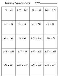 Multiplying Square Roots Worksheet Square Roots Studying Math Writing Rubric