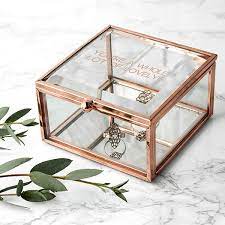Glass Trinket Box Contemporary Rose