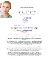 De ce este important ca asistent medical sa avem o mica idee ce reprezinta aceste analize, desi medicul. Interpretare Analize Sange