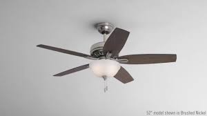 Our modern ceiling fans are available in a range of stylish finishes to complete any design theme. Hunter 53312 52 In Newsome Brushed Nickel Ceiling Fan With Light Youtube
