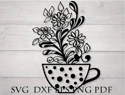 Download Tea Cup Mandala Svg Etsy Flower Svg Files Flower Svg Mandala Svg