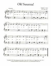 Oh Susanna Free Sheet Music For Piano Piano Sheet Music Piano Music Free Sheet Music