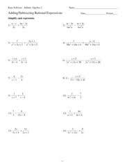 As understood, completion does not recommend that you have fantastic points. Adding Subtracting Rational Expressions Kuta Software Infinite Algebra 2 Name Adding Subtracting Rational Expressions Date Period Simplify Each Course Hero