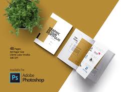 Psd Portfolio Template In Brochure Templates On Yellow Images Creative Store