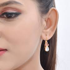 Ruby & Moonstone Vermeil 14K Gold Over Sterling Silver Earring