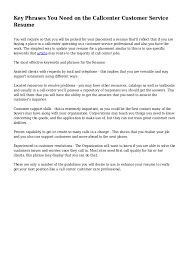 callcenter customer service resume