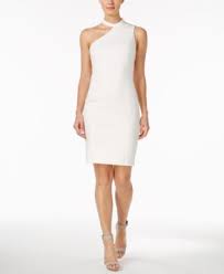 Calvin Klein Choker One Shoulder Sheath Dress Black 16 One Sleeve Dress One Shoulder Cocktail Dress Dresses