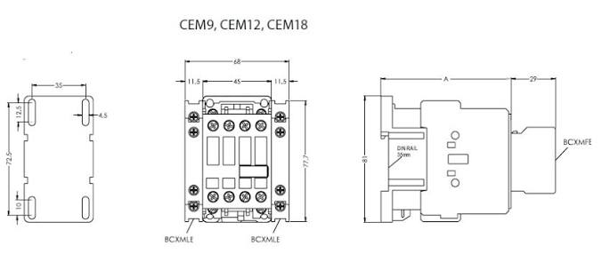 4643120 (ETI) Контактор электромагнитный CEM 12.10 24V AC | Атлант Снаб