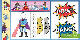 Free Superhero Sticker Stamp Reward Chart Superhero