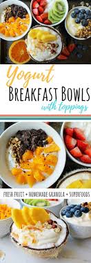 Greek Yogurt Breakfast Bowls Topped With Fresh Fruits Nuts And Superfoods Rich In Prote Yogurt Breakfast Bowl Healthy Breakfast Recipes Healthy Greek Yogurt