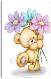 Canvas Artwork By Makiko Icanvas Cute Bear Drawings Teddy Bear Sketch Teddy Bear Drawing