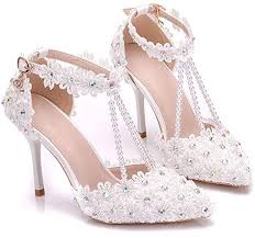 Scarpe da sposa economiche online comode e con tacco sia alto che basso. Jfskd Scarpe Da Sposa Da Donna Bridal Scarpe Da Sposa Scarpe Con Tacco Alto In Pizzo Bianco Tacco A Spillo 9cm Stile Europeo E Americano Con Fibbia A Punta Sandali Amazon It Moda