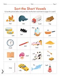 Set 1 of the alphabet flashcards comes with vocabulary which is short and easy to remember. Sort The Short Vowels Worksheet Education Com