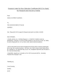 No Objection Certificate Template Formal Letter Format Samples Non ...
