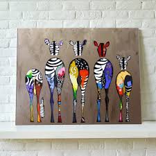 75 50cm Hd Bild Kunstdruck Bilder Auf Leinwand Kunstdrucke Oil Painting Canvas Wall Decor Mehrfarbig Zebras Landsch Olgemalde Modern Malerei Bilder Leinwand