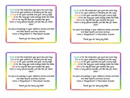 Print out yours and create these bags for your next kids' christmas party. M M Teacher Poem By Aarie84 Teachers Pay Teachers