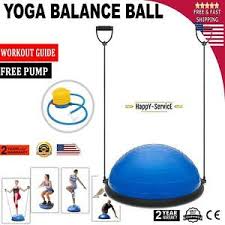Details About New Yoga Ball Balance Trainer Home Fitness Strength Exercise Workout W Pump Blue