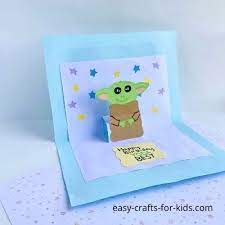 Fold open the paper and reverse the crease. How To Make Yoda Pop Up Birthday Card