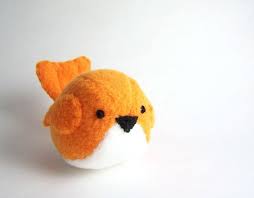 Handmade Pudgy Bird Stuffed Animal In Bright Orange By Bubbletime Handmade Stuffed Animals Bird Toys Felting Projects