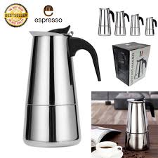 Check spelling or type a new query. Stainless Steel Italian Espresso Coffee Stovetop Coffee Maker Moka Pot Percolator 2 4 6 9 Cup Machine A Cafe Expresso Italien En Aluminium Percolateur Moka Pot 1 3 6 9 12 Tasse Walmart Canada