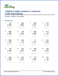Grade 3 Addition Worksheets Free Printable Addition Worksheets Math Addition Worksheets Worksheets For Grade 3